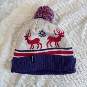 Patagonia Kids Reindeer Hat - White, Pink, and Purple